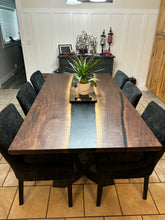 Load image into Gallery viewer, Walnut Epoxy Dining Table