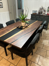 Load image into Gallery viewer, Walnut Epoxy Dining Table