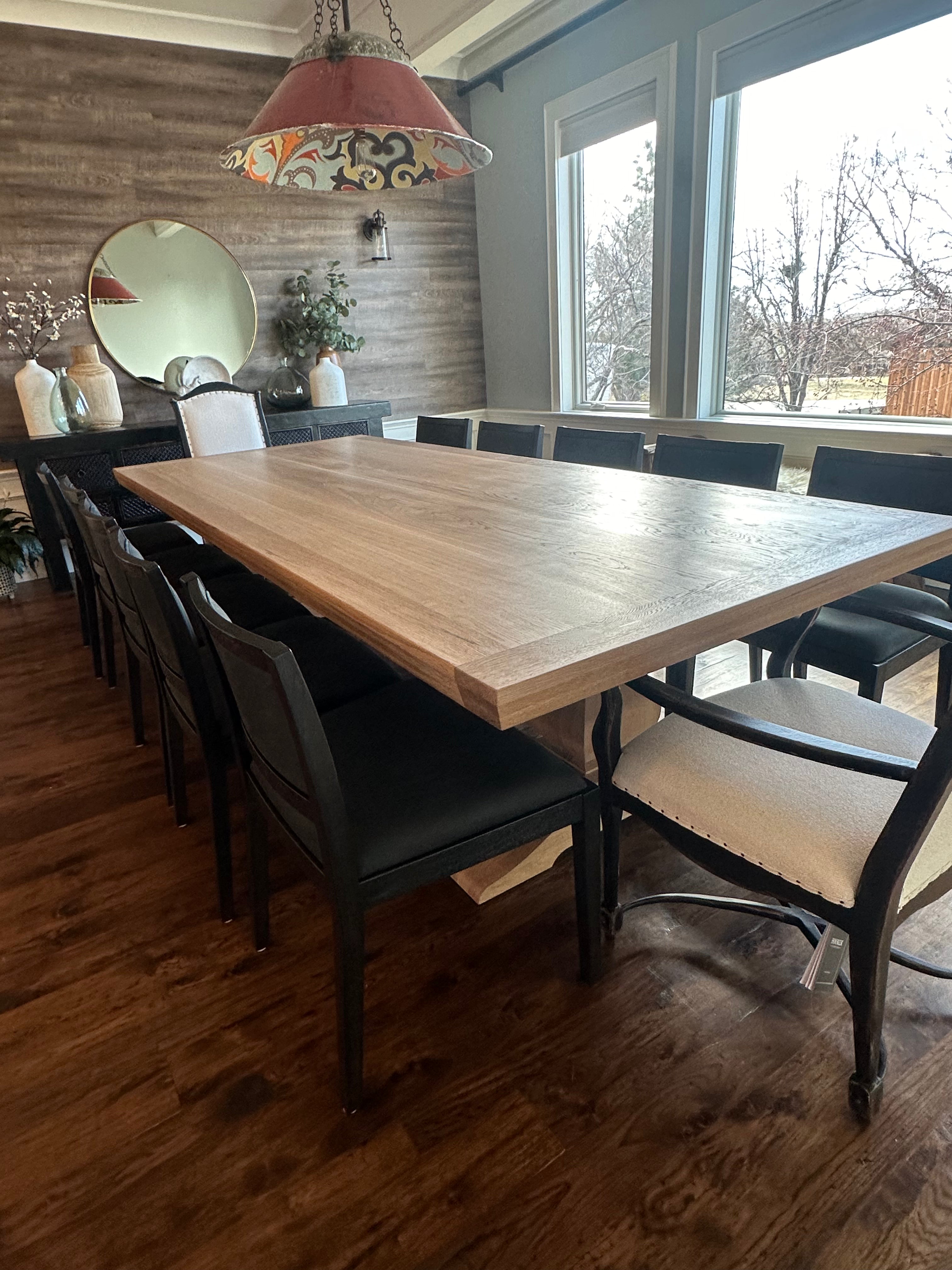 9' White Oak Rectangle Dining Table