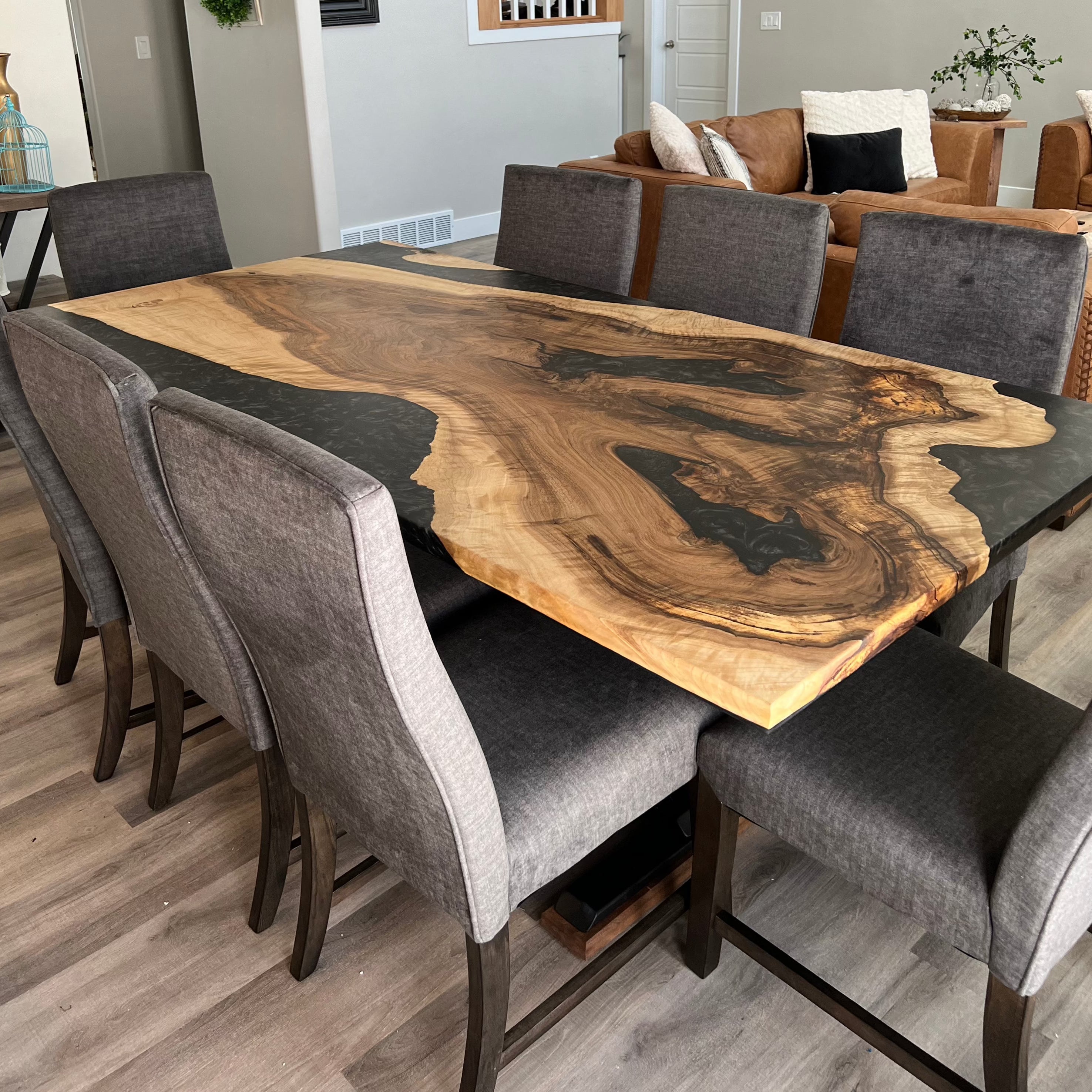 English Walnut Epoxy Dining Table – Against.the.Grain.WoodworksShop