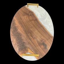 Load image into Gallery viewer, Snowy Walnut Oval Charcuterie