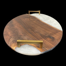 Load image into Gallery viewer, Snowy Walnut Oval Charcuterie