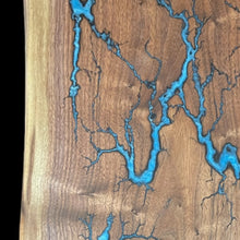 Load image into Gallery viewer, Baby Blue Walnut Lichtenberg Charcuterie