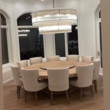 8' White Rift Oak Dining Table