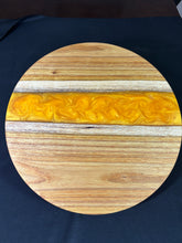 Load image into Gallery viewer, Canary Wood/ Sunset Orange  Epoxy River Lazy Susan
