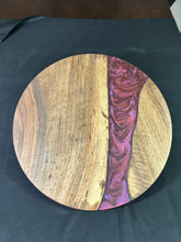 Load image into Gallery viewer, English Walnut/ Dark Dragon&#39;s Breath Epoxy River Lazy Susan
