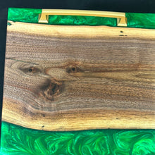 Load image into Gallery viewer, Walnut/ Emerald Green Epoxy Charcuterie
