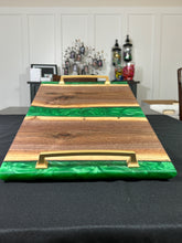 Load image into Gallery viewer, Walnut/ Emerald Green Epoxy Charcuterie
