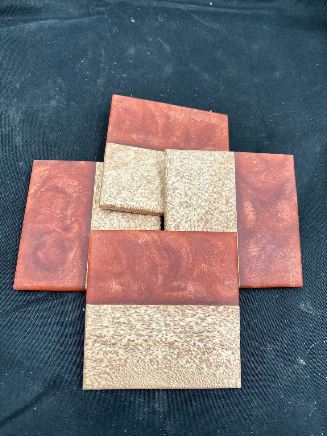 Maple / Copper Epoxy Coasters