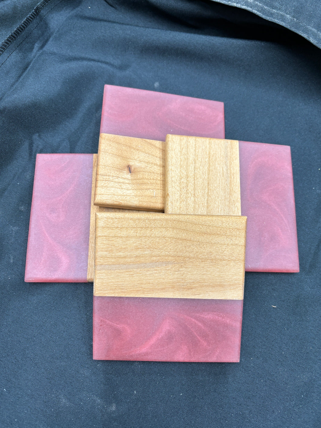 Walnut / Red Epoxy Coasters