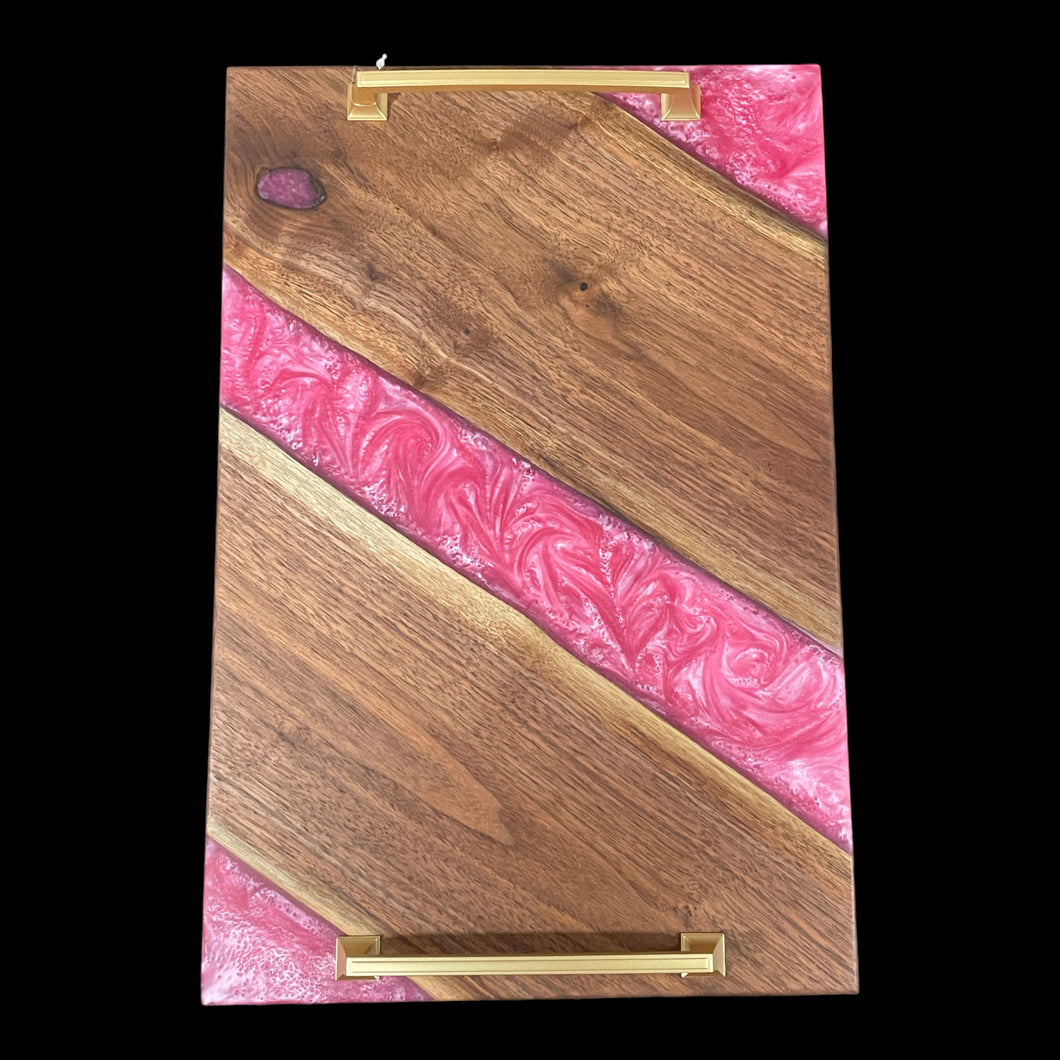 Magenta Striped Walnut Charcuterie