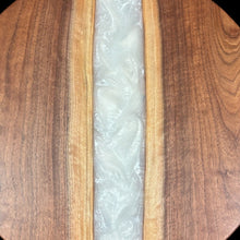 Load image into Gallery viewer, Walnut/ White Epoxy Lazy Susan

