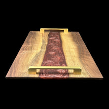 Load image into Gallery viewer, Walnut/Dark Diamond Savage Epoxy Charcuterie
