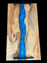 Load image into Gallery viewer, Spalted Silver Maple/ Ocean Blue Epoxy Charcuterie
