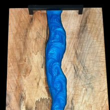 Load image into Gallery viewer, Spalted Silver Maple/ Ocean Blue Epoxy Charcuterie
