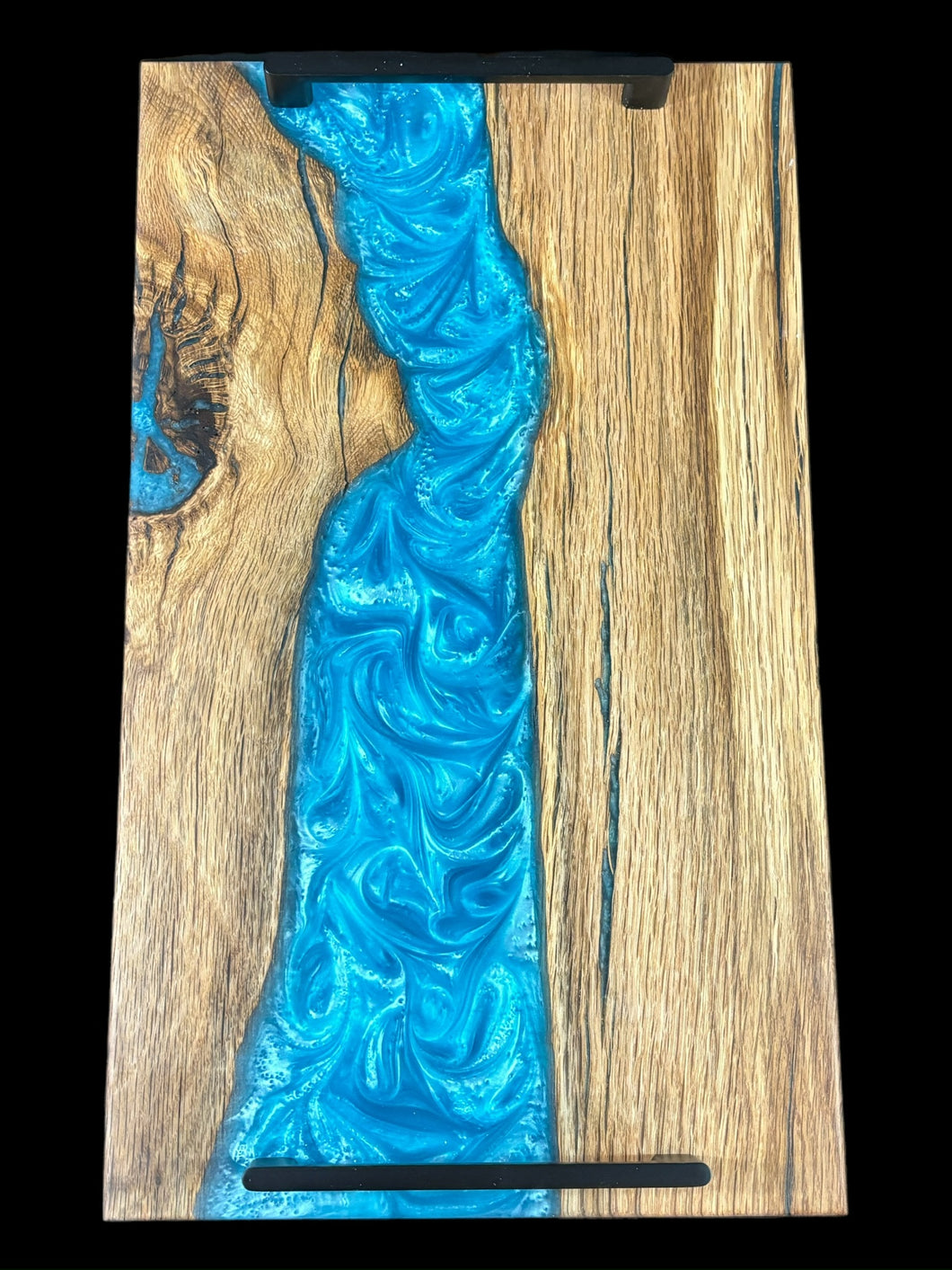 Oak/ Aquamarine Epoxy Charcuterie