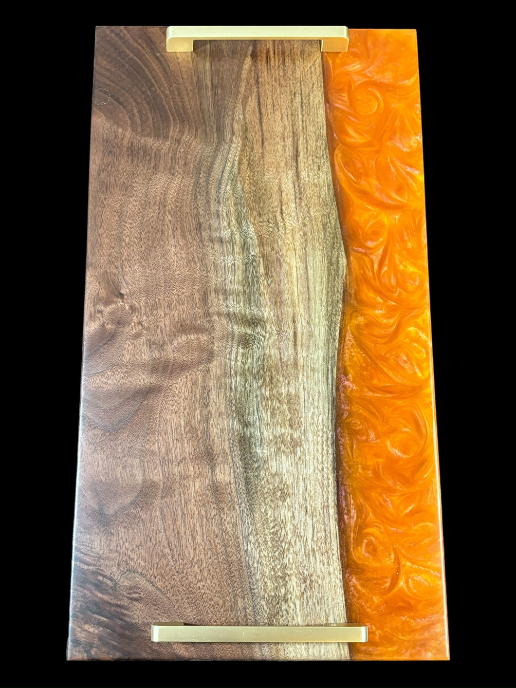 Walnut/ Orange Epoxy Charcuterie