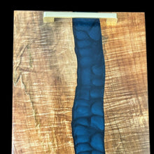 Load image into Gallery viewer, Curly Silver Maple/ Blue Epoxy Charcuterie
