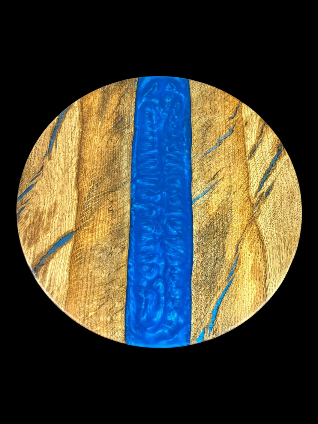 Oak/ Ocean Blue Lazy Susan