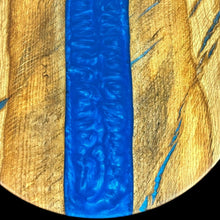 Load image into Gallery viewer, Oak/ Ocean Blue Lazy Susan
