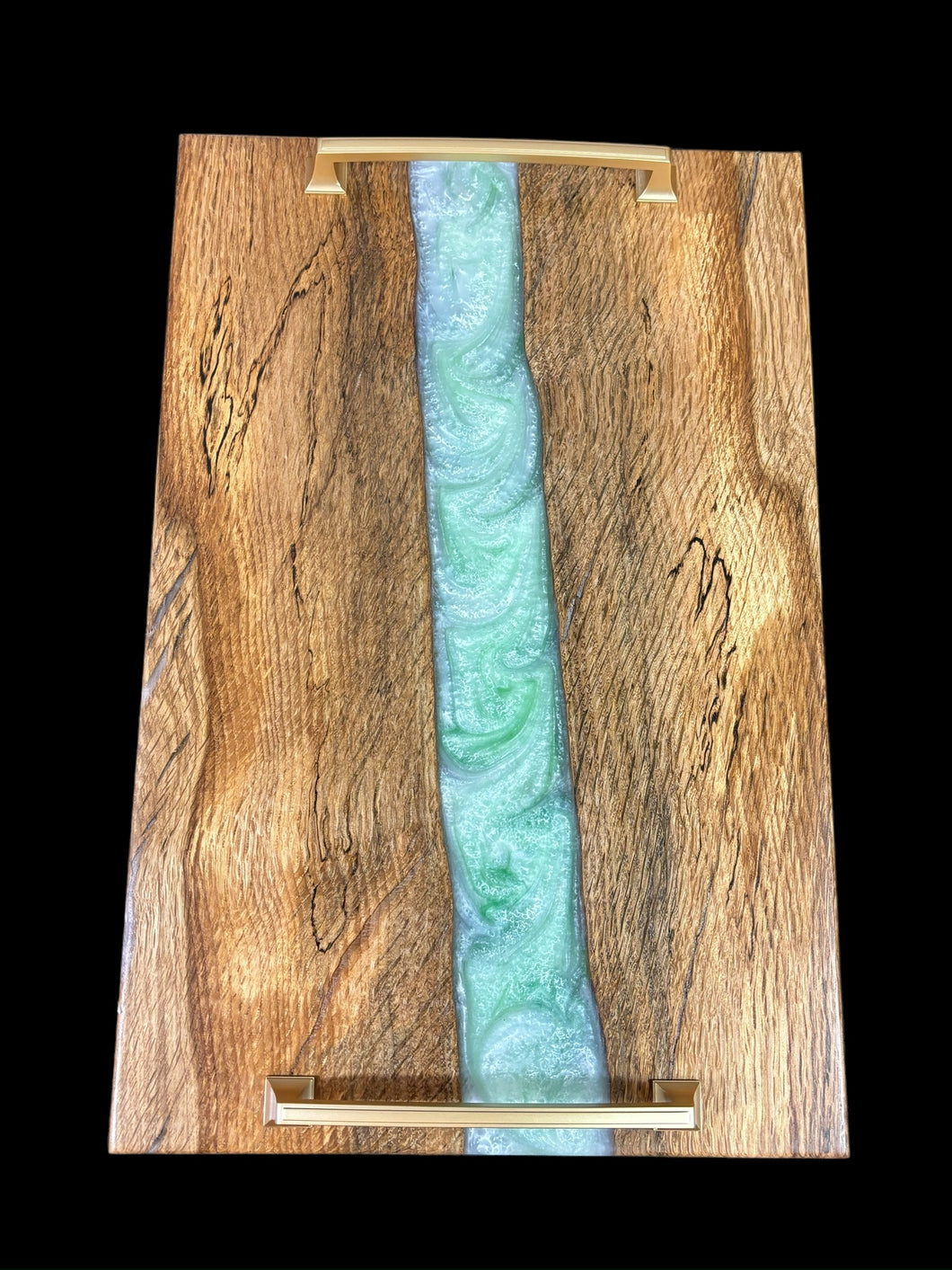 Oak/ Light Green Epoxy Charcuterie