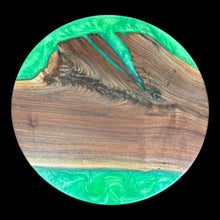 Load image into Gallery viewer, Siberian Elm / Emerald Green Epoxy Lazy Susan
