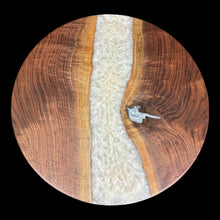 Load image into Gallery viewer, Walnut/ White Pearl Epoxy Lazy Susan
