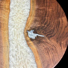 Load image into Gallery viewer, Walnut/ White Pearl Epoxy Lazy Susan
