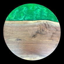 Load image into Gallery viewer, Walnut / Jade Green Epoxy Lazy Susan
