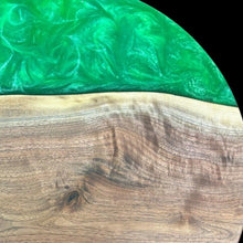 Load image into Gallery viewer, Walnut / Jade Green Epoxy Lazy Susan
