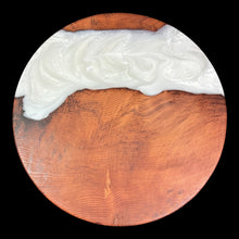 Load image into Gallery viewer, Redwood / Pearl White Epoxy Lazy Susan
