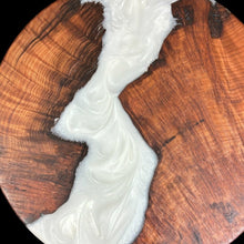 Load image into Gallery viewer, Curly Redwood / Frost White Epoxy Lazy Susan
