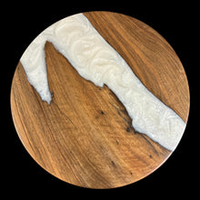 Load image into Gallery viewer, English Walnut/ Snowflake White Epoxy Lazy Susan
