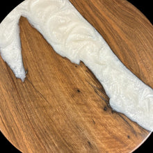 Load image into Gallery viewer, English Walnut/ Snowflake White Epoxy Lazy Susan
