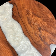 Load image into Gallery viewer, Redwood Burl / Swirled White Epoxy Lazy Susan
