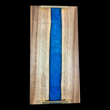 Load image into Gallery viewer, Walnut / Shimmering Blue Epoxy Charcuterie
