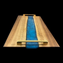 Load image into Gallery viewer, Walnut / Shimmering Blue Epoxy Charcuterie
