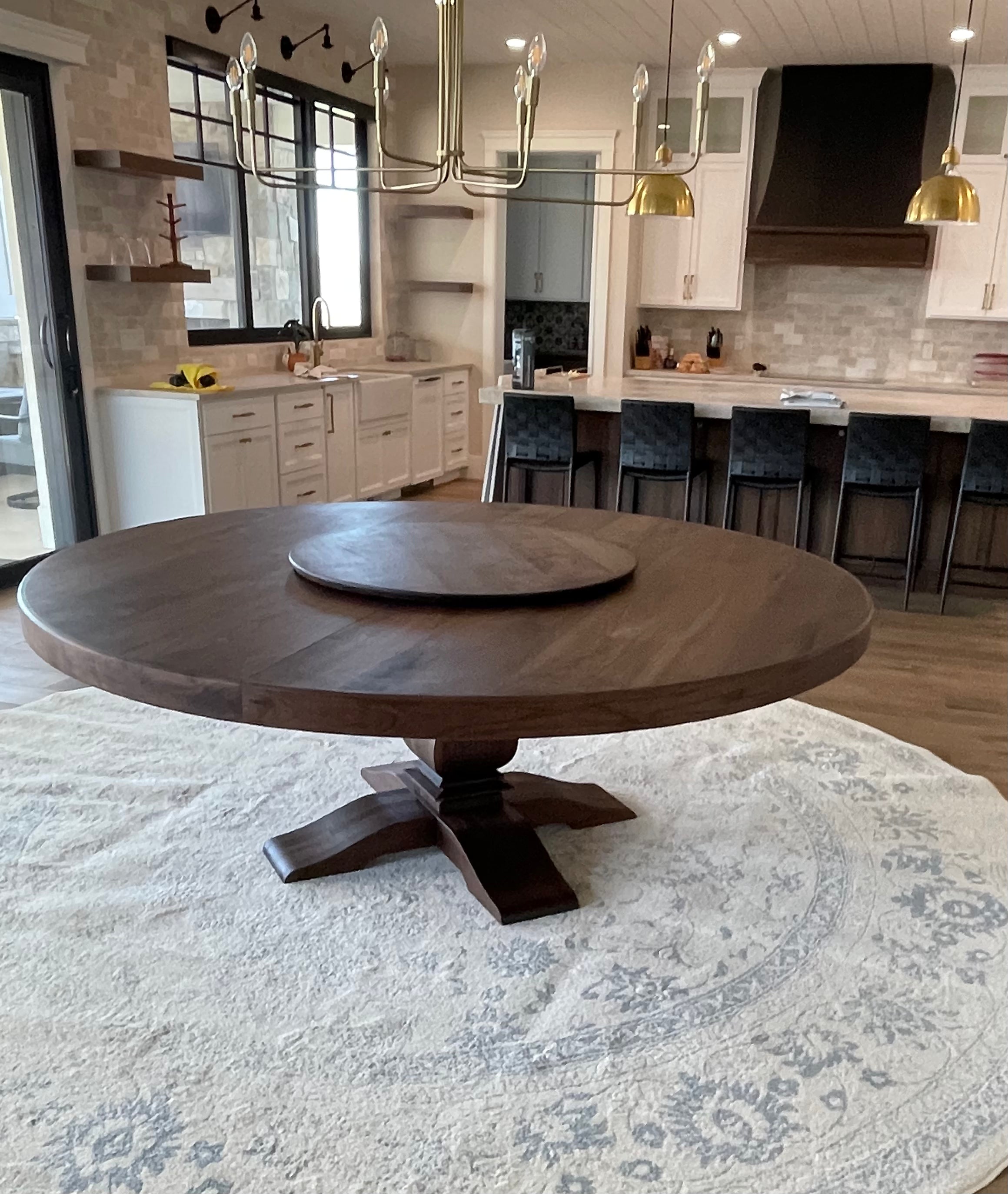 7' RoundWalnut Dining Table