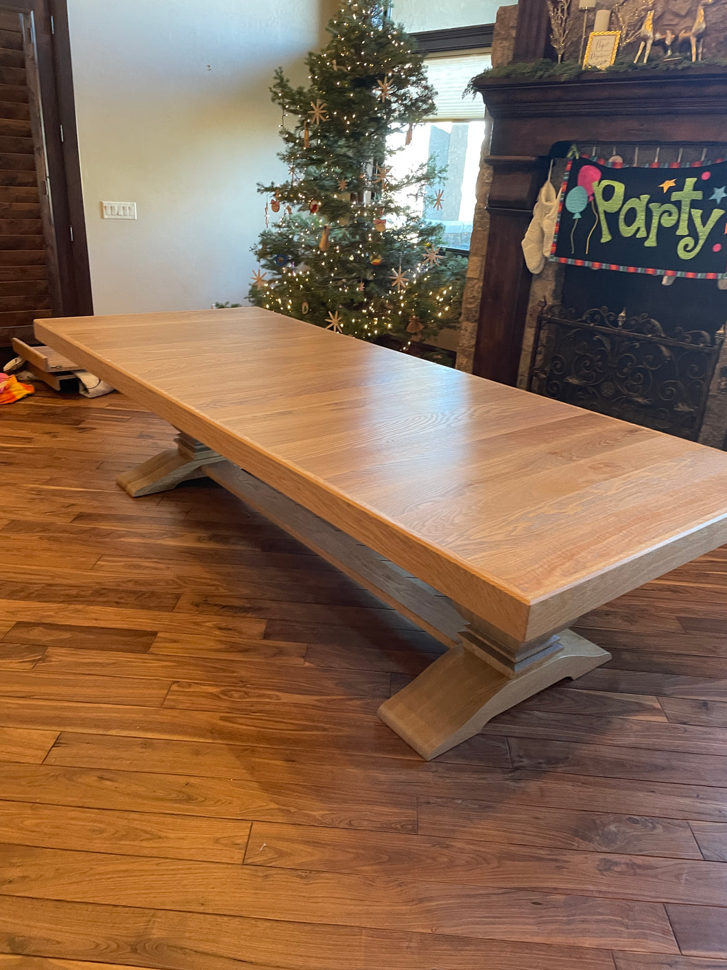 10' - 14' White Oak Extension Dining Table