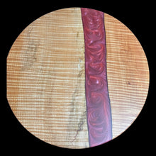 Load image into Gallery viewer, Fiddleback Maple/ Dark Diamond Savage Epoxy Lazy Susan
