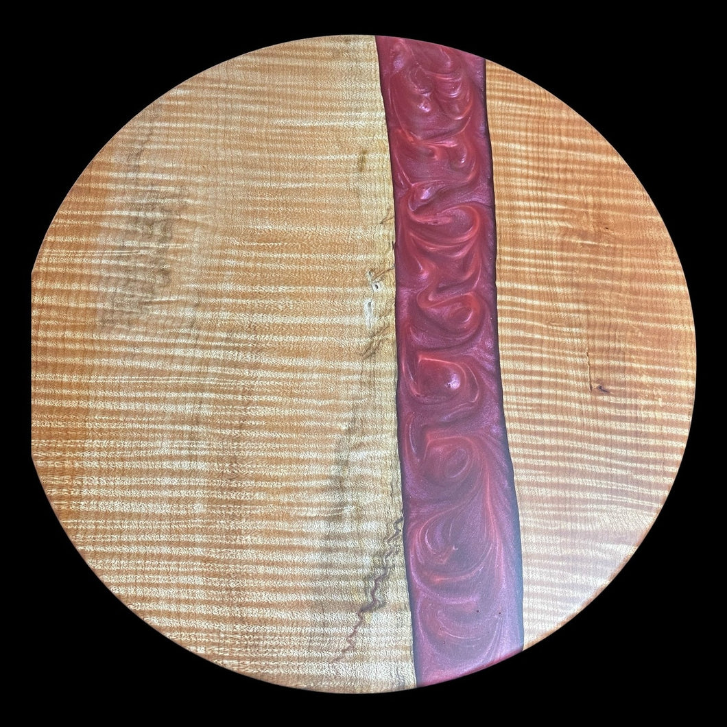 Fiddleback Maple/ Dark Diamond Savage Epoxy Lazy Susan