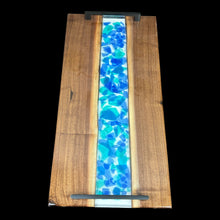 Load image into Gallery viewer, Walnut/ Sea Glass Epoxy Charcuterie
