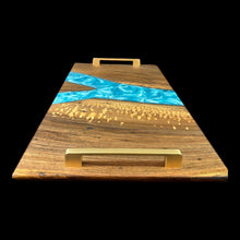 Load image into Gallery viewer, English Walnut / Baby Blue Epoxy Charcuterie
