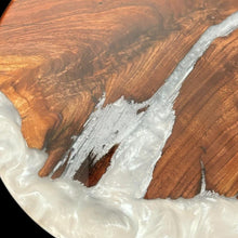 Load image into Gallery viewer, Siberian Elm / Aki White Epoxy Lazy Susan
