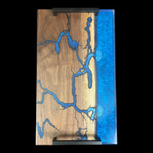 Load image into Gallery viewer, Walnut /Lichtenburg Epoxy Filled Charcuterie
