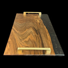Load image into Gallery viewer, English Walnut / Black &amp; Gold Epoxy Charcuterie
