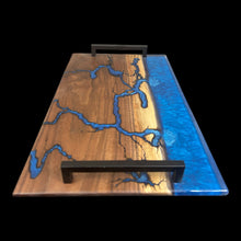 Load image into Gallery viewer, Walnut /Lichtenburg Epoxy Filled Charcuterie
