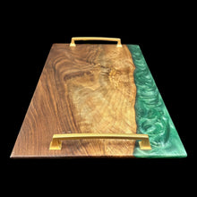 Load image into Gallery viewer, Walnut /  Malachite Green Epoxy Charcuterie
