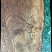 Load image into Gallery viewer, Walnut /  Malachite Green Epoxy Charcuterie
