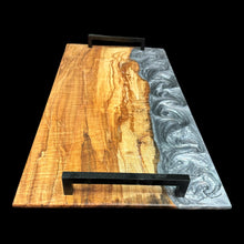 Load image into Gallery viewer, Silver Maple / Metallic Silver Epoxy Charcuterie
